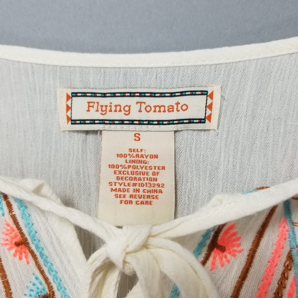 Flying Tomatoe Ivory Cold Shoulder Boho Dress - Picture 6 of 6